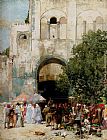 Alberto Pasini Canvas Paintings - Market day, Constantinople